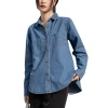 The new style of long-sleeved denim shirt for women in 2023 is fashionable and high-end. Layering loose tops, shirts and coats are trendy for women Item Picture